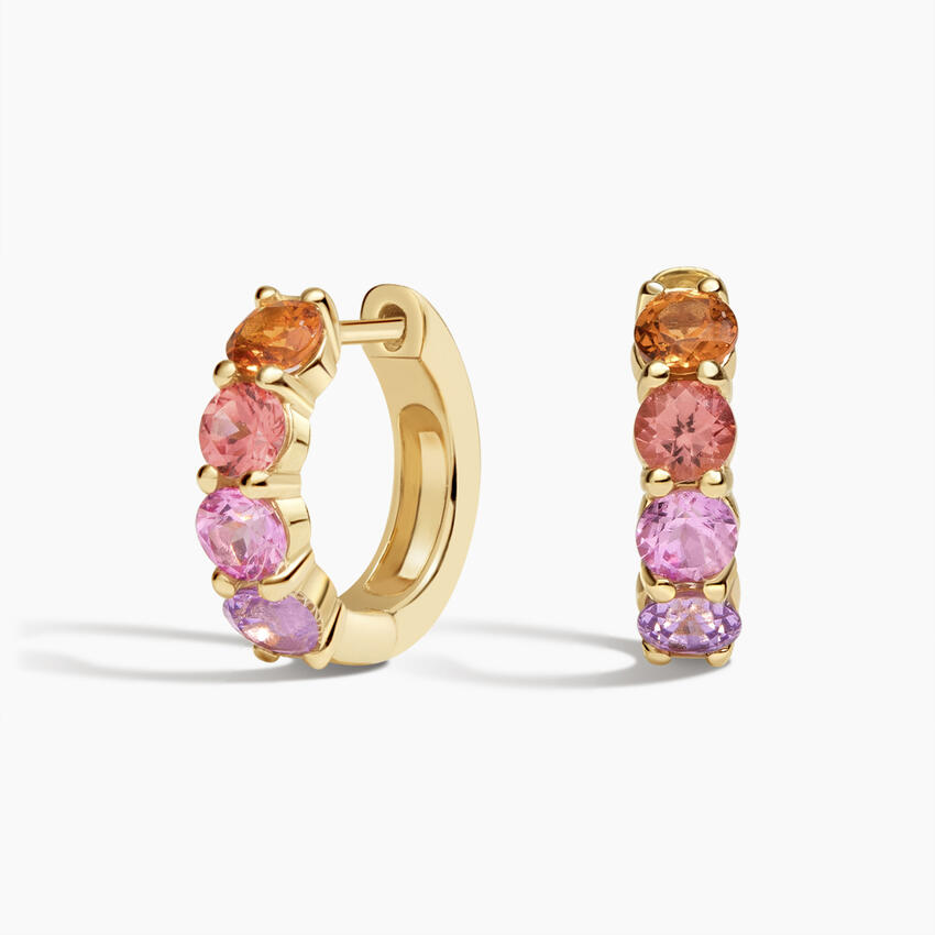 Sunset Ombre Sapphire Huggie Earrings