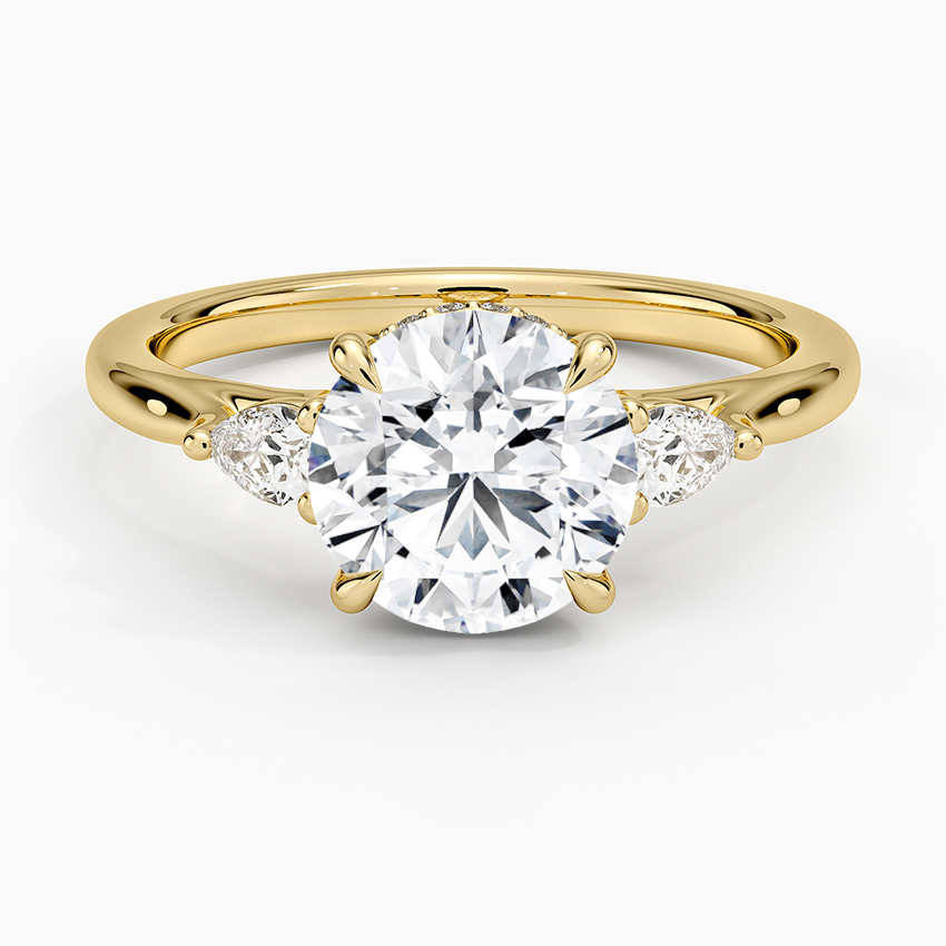 Round Cut Diamond Engagement Ring 3 Stone, Solitaire Diamond Ring, Minimalist Promise Ring