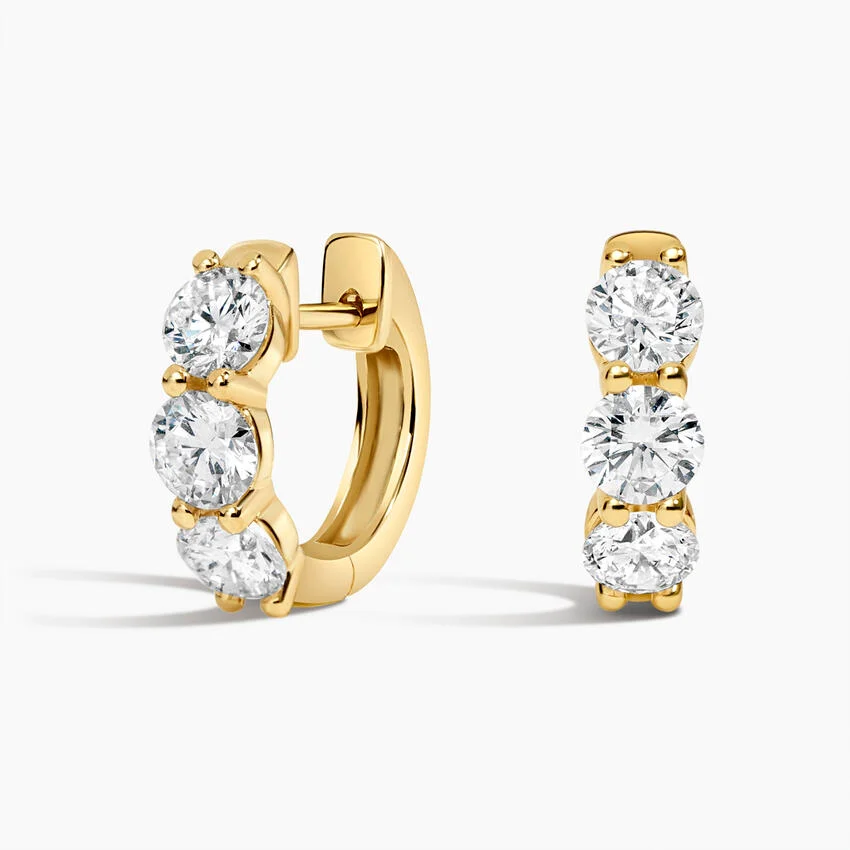 Diamond Trio Huggie Earrings