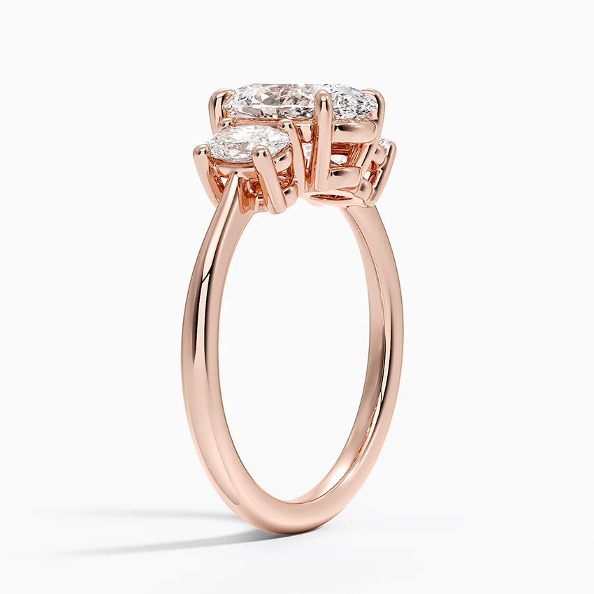 Oval Cut Three Stone Diamond Engagement Ring, Classic Trilogy Ring, Anniversary Promise Ring
