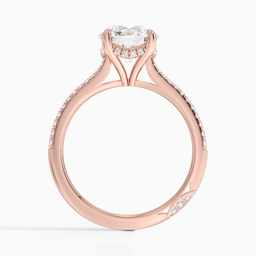 Classic Round Cut Solitaire Diamond Engagement Ring with Pavé Band