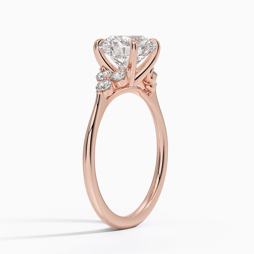 Round Cut Diamond Engagement Ring, Three Stone Diamond Ring, Solid Gold Promise Ring