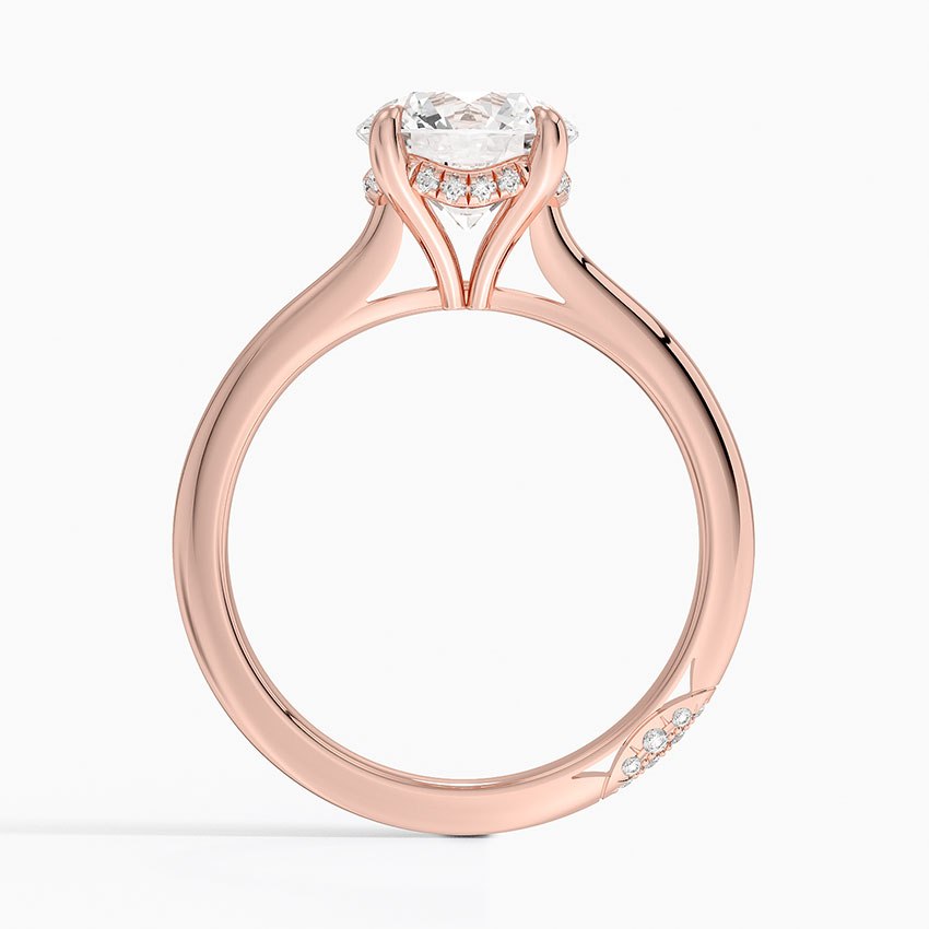 Round Brilliant Cut Solitaire Diamond Engagement Ring, 4 Prong Classic Setting, Minimalist Wedding Ring