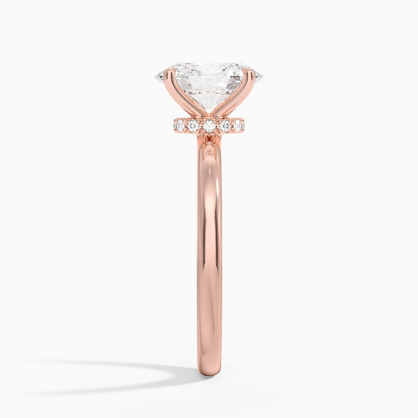Oval Cut Diamond Solitaire Engagement Ring, 4 Prong Classic Setting, Solid Gold Ring
