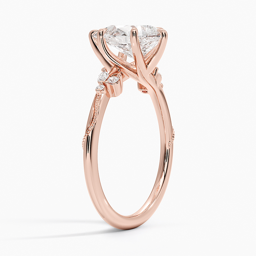 Pear Cut Moissanite Engagement Ring, Floral Cluster Diamond Ring, Vintage Inspired Solitaire Ring