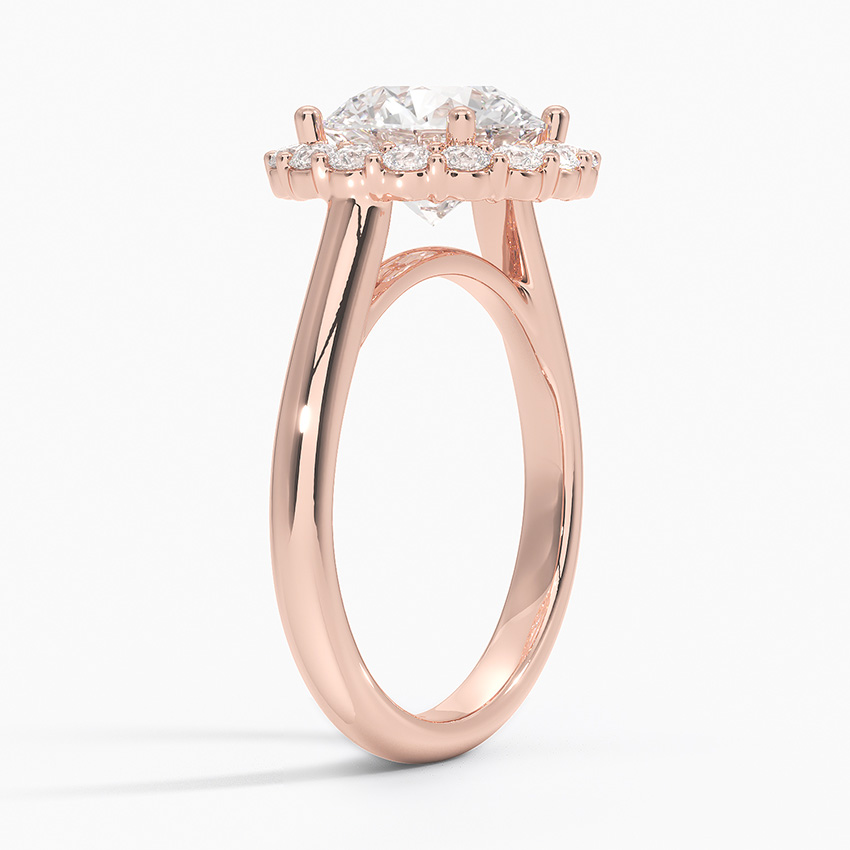 Round Brilliant Halo Diamond Engagement Ring, Classic Halo Bridal Ring, Lab Grown Diamond Ring