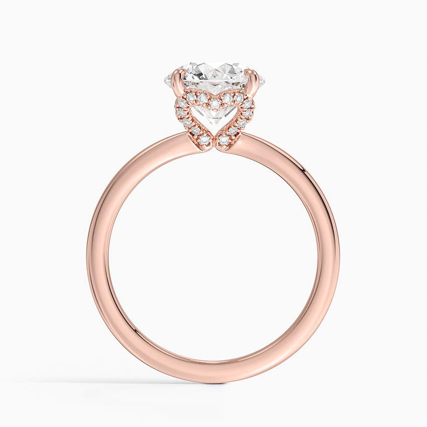 Round Cut Solitaire Diamond Engagement Ring, 4 Prong Classic Minimalist Ring, Timeless Bridal Ring