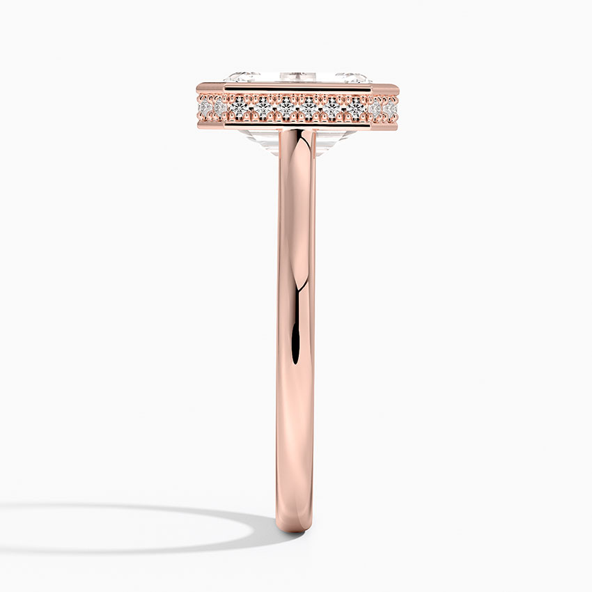 Emerald Cut Diamond Bezel Ring, Minimalist Engagement Ring, Modern Bridal Jewelry