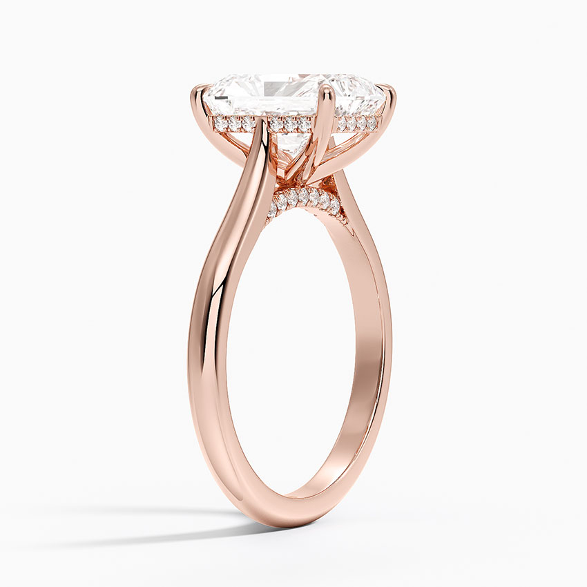 Radiant Cut Solitaire Engagement Ring, 4 Prong Diamond Ring, Minimalist Promise Ring,