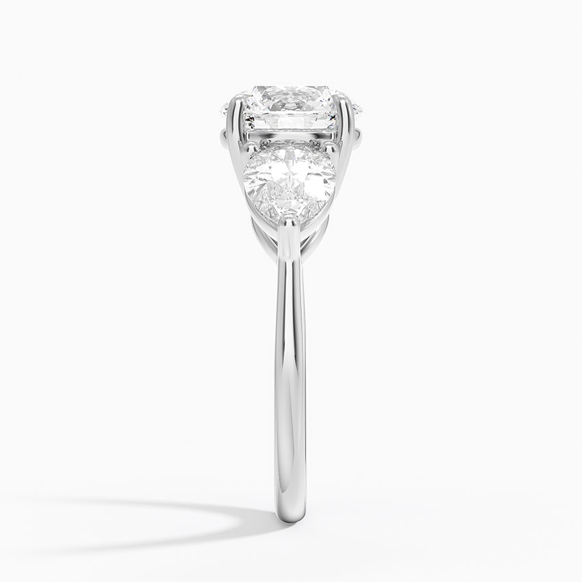 Three Stone Diamond Engagement Ring, Solid Gold Promise Ring, Three Stone Diamond Engagement Ring,
