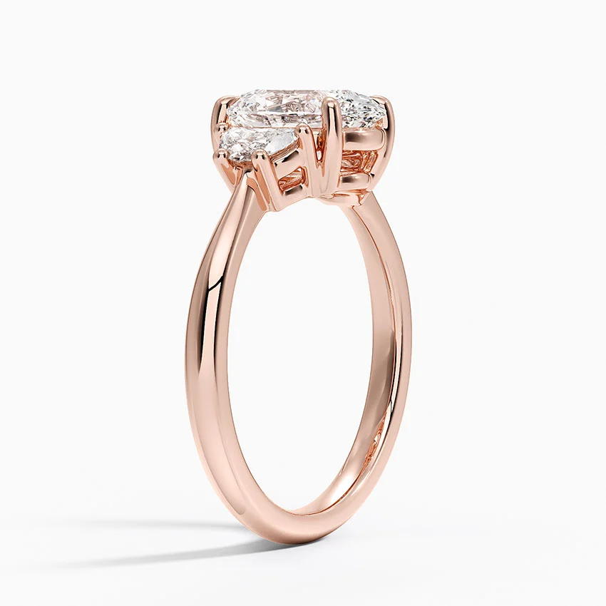 Oval Cut Three Stone Diamond Engagement Ring, 3 Stone Oval Diamond Ring, Gold Trilogy Ring