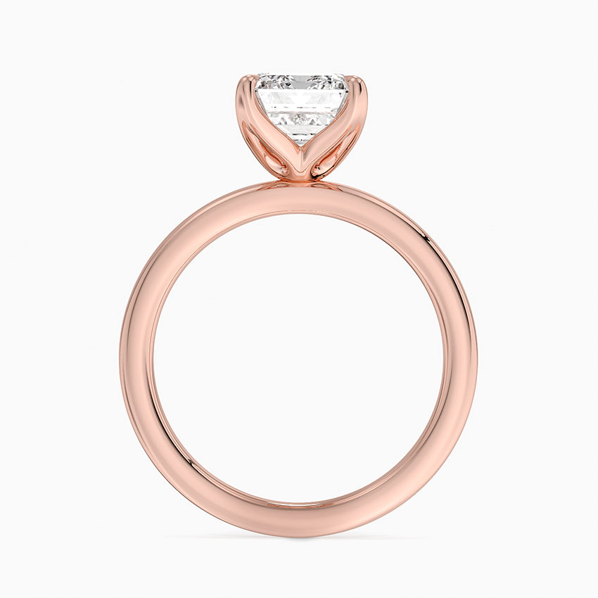 merald Cut Moissanite Engagement Ring, Solitaire 4 Prong Ring, Minimalist Gold Promise Ring