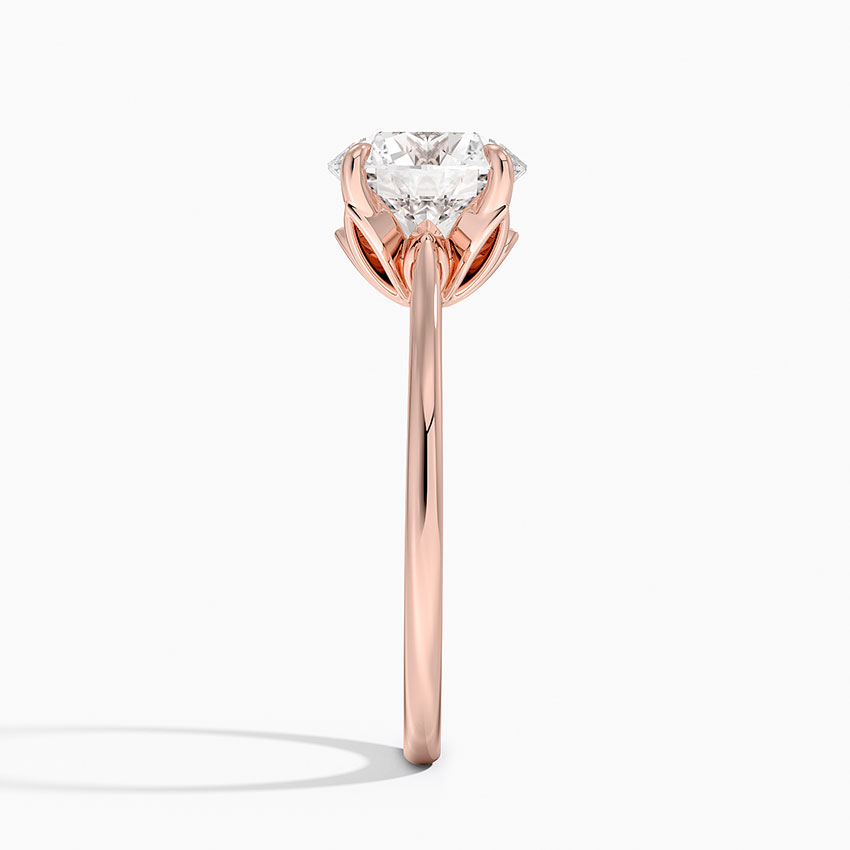 Round Cut Solitaire Diamond Engagement Ring, Classic 4 Prong Setting, Minimalist Proposal Ring