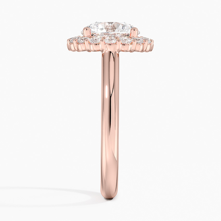 Round Brilliant Halo Diamond Engagement Ring, Classic Halo Bridal Ring, Lab Grown Diamond Ring