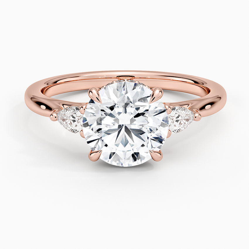 Round Cut Diamond Engagement Ring 3 Stone, Solitaire Diamond Ring, Minimalist Promise Ring