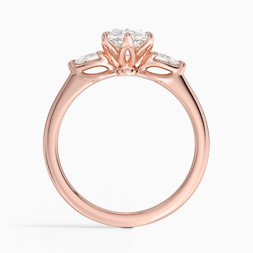 Marquise Cut Diamond Engagement Ring, 3 Stone Marquise Ring, Solid Gold Ring