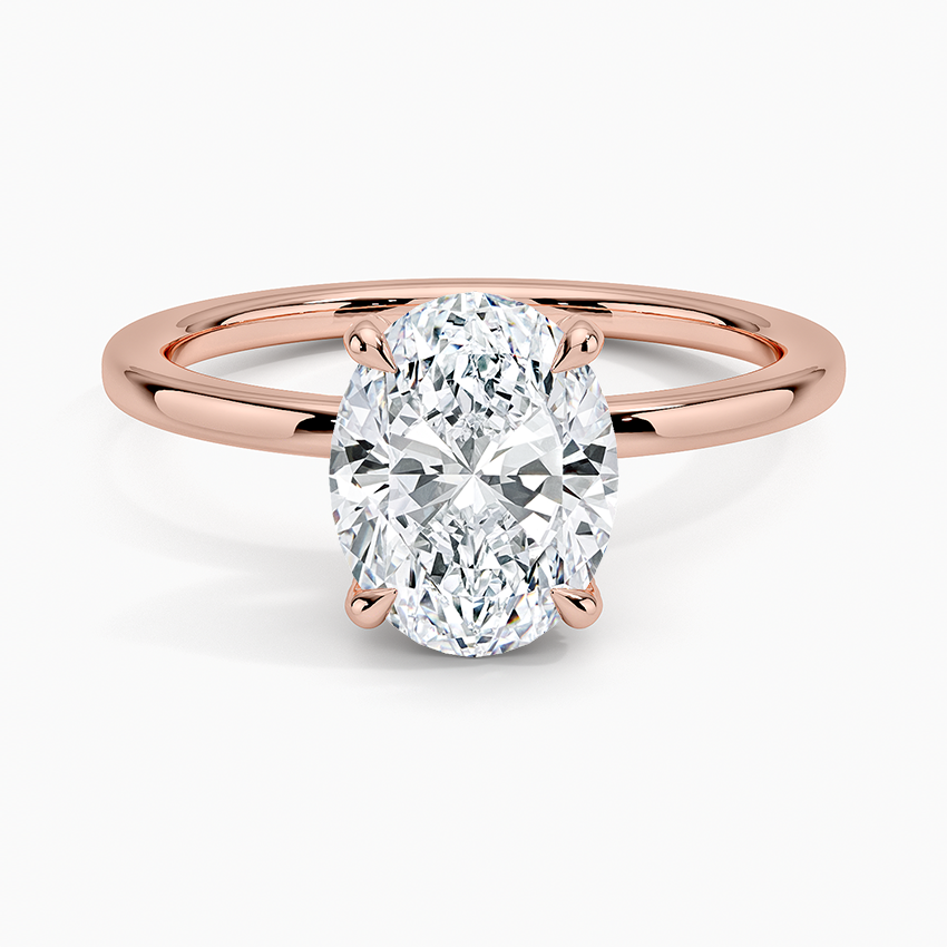 Oval Cut Solitaire Engagement Ring, Minimalist 4 Prong Diamond Ring, Classic Bridal Ring