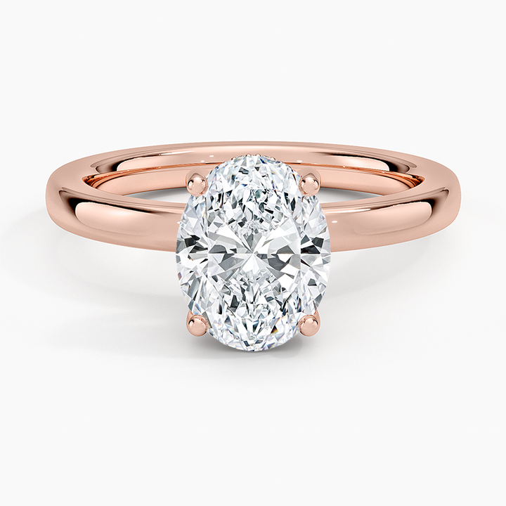 Oval Cut Diamond Solitaire Engagement Ring, Classic Minimalist Oval Ring, Promise Ring for Her