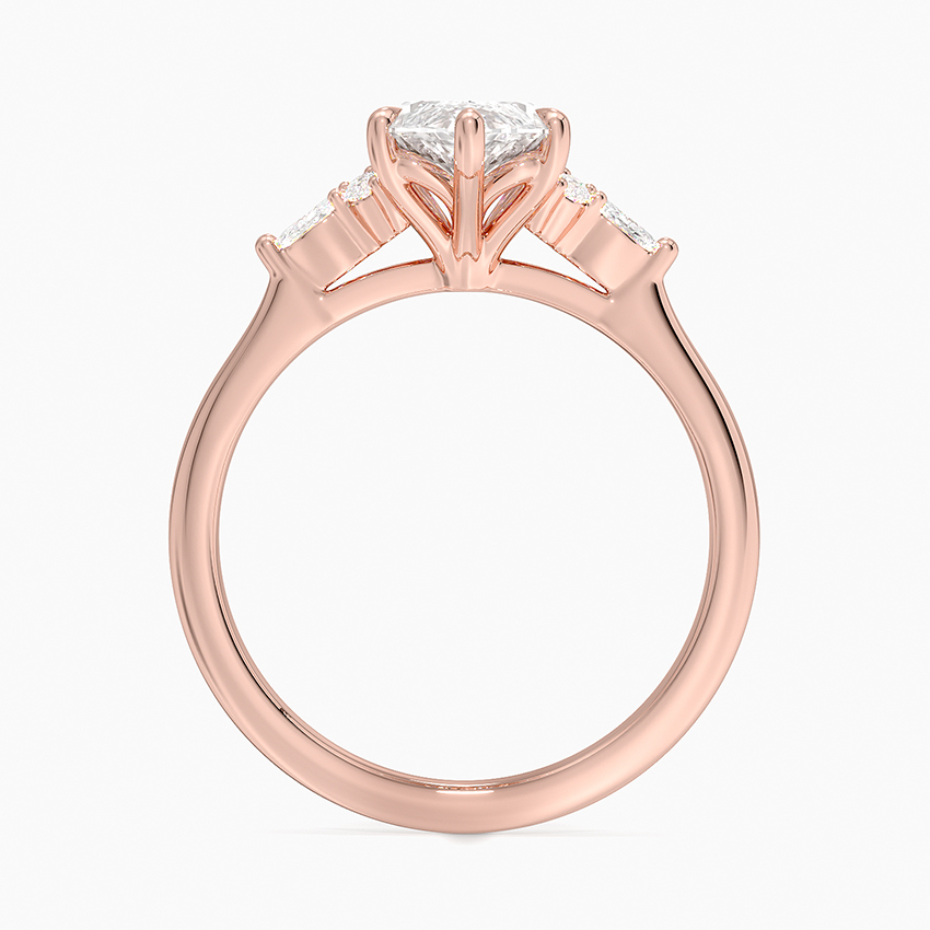 Marquise Cut Moissanite Engagement Ring, Hidden Cluster Diamond Ring, Minimalist Promise Ring
