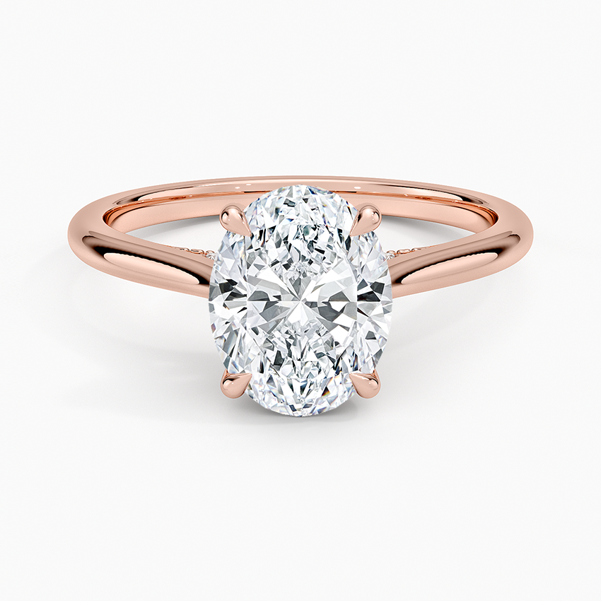 Oval Cut Diamond Engagement Ring, Solitaire Oval Ring, 4 Prong Minimalist Ring