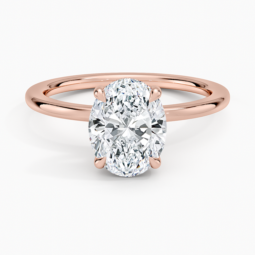 Oval Cut Solitaire Diamond Engagement Ring, 4 Prong Minimalist Ring,Classic Bridal Promise Ring