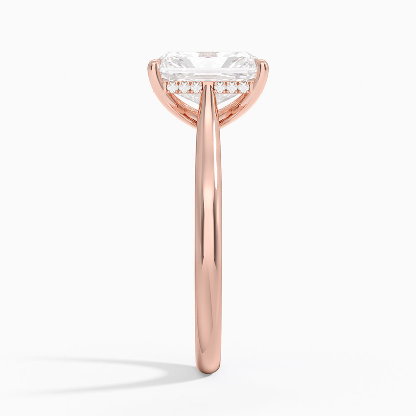 Radiant Cut Solitaire Engagement Ring, 4 Prong Diamond Ring, Minimalist Promise Ring,