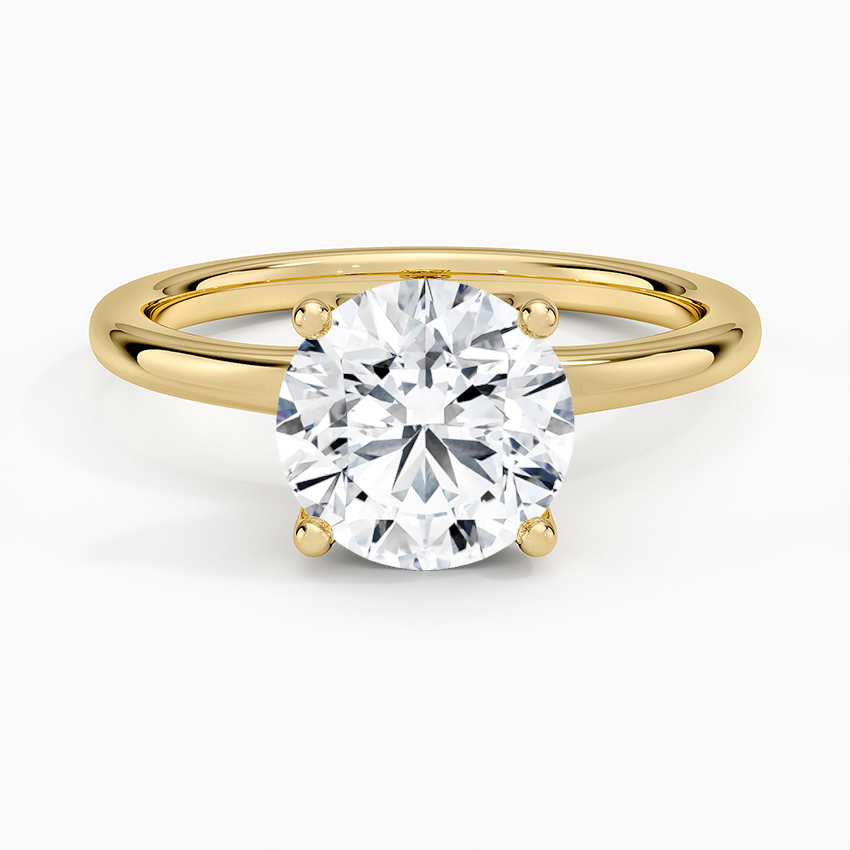Classic Round Cut Solitaire Engagement Ring, 4 Prong Minimalist Diamond Ring, Timeless Proposal Ring