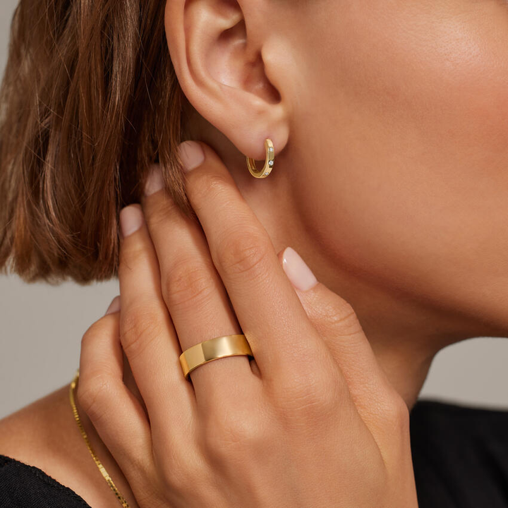 Minimalist Diamond Huggie Hoop Earrings, Tiny Diamond Hoop Earrings, Everyday Gold Hoops