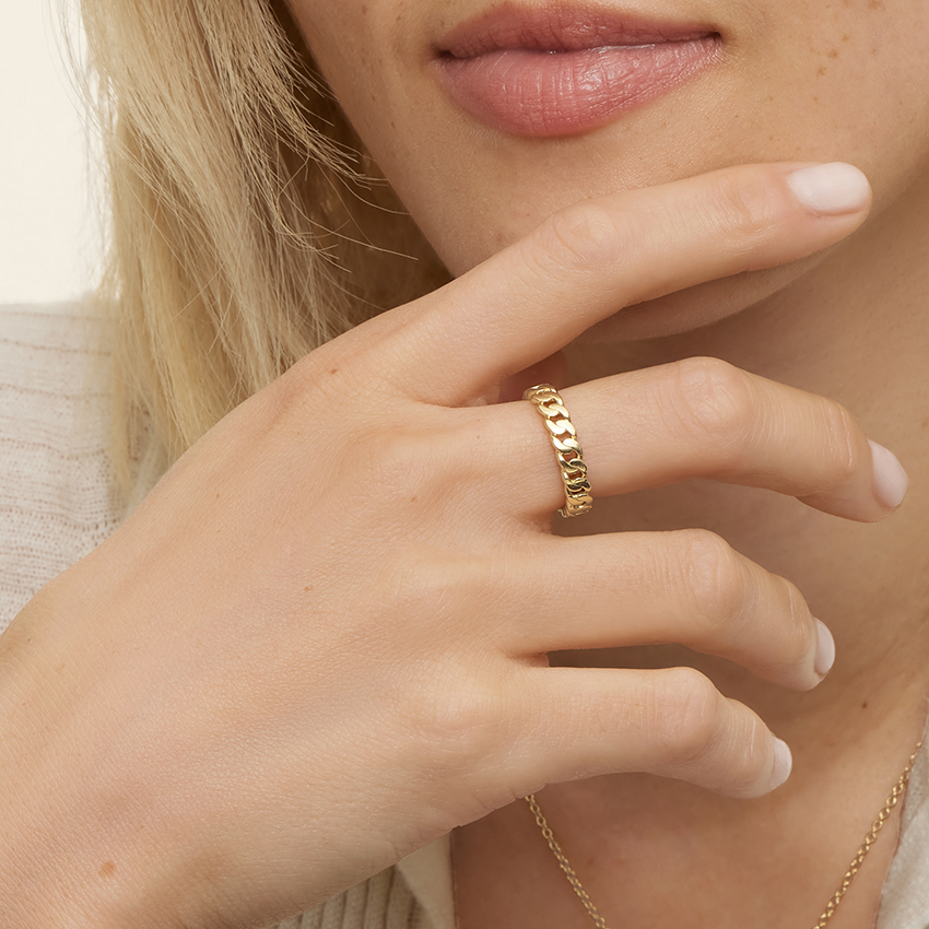 Cuban Link Chain Ring, Bold Statement Ring, Hip Hop Jewelry GiftHip Hop Jewelry Gift