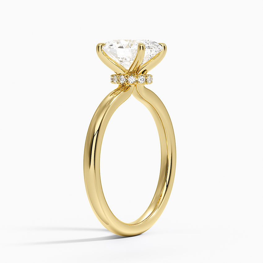 Oval Cut Diamond Solitaire Engagement Ring, 4 Prong Classic Setting, Solid Gold Ring