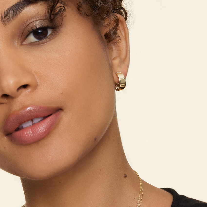 Minimalist Gold Dome Hoop Earrings