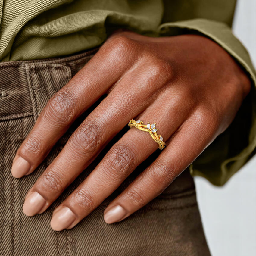 Marquise Diamond Chevron Ring, V Shaped Wedding Band, Minimalist Curved Stacking Ring