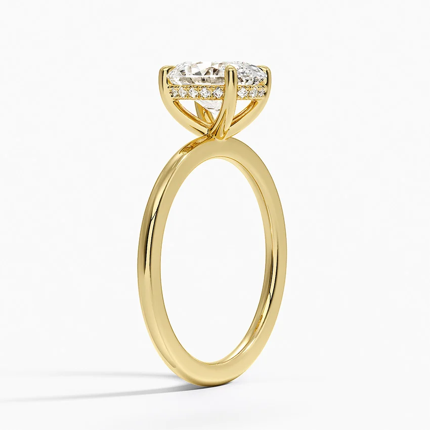 Oval Cut Solitaire Diamond Engagement Ring, 4 Prong Minimalist Ring,Classic Bridal Promise Ring