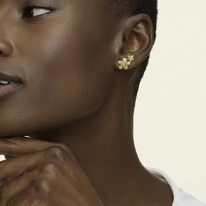 Diamond Flower Stud Earrings, Floral Cluster Earrings, Nature Inspired Diamond Earrings