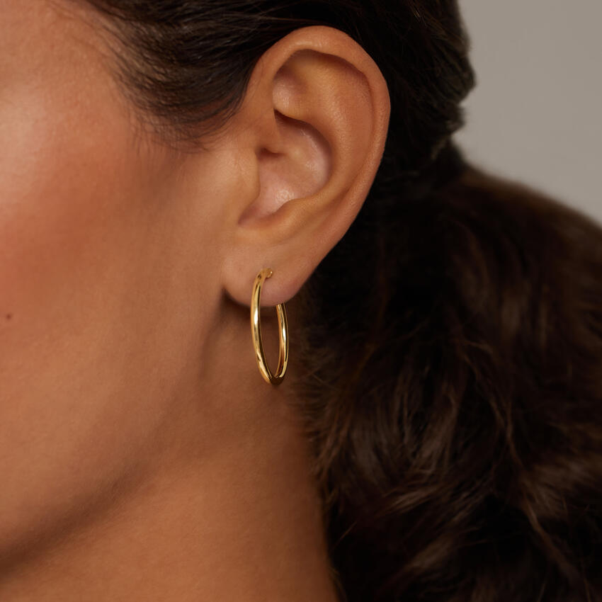 Classic Round Hoop Earrings, Minimalist Everyday Hoops