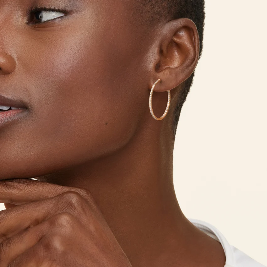 Diamond Inside-Out Hoop Earrings