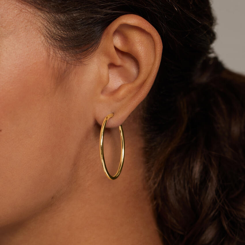 Minimalist Thin Hoop Earrings, Lightweight Classic Oval Hoops