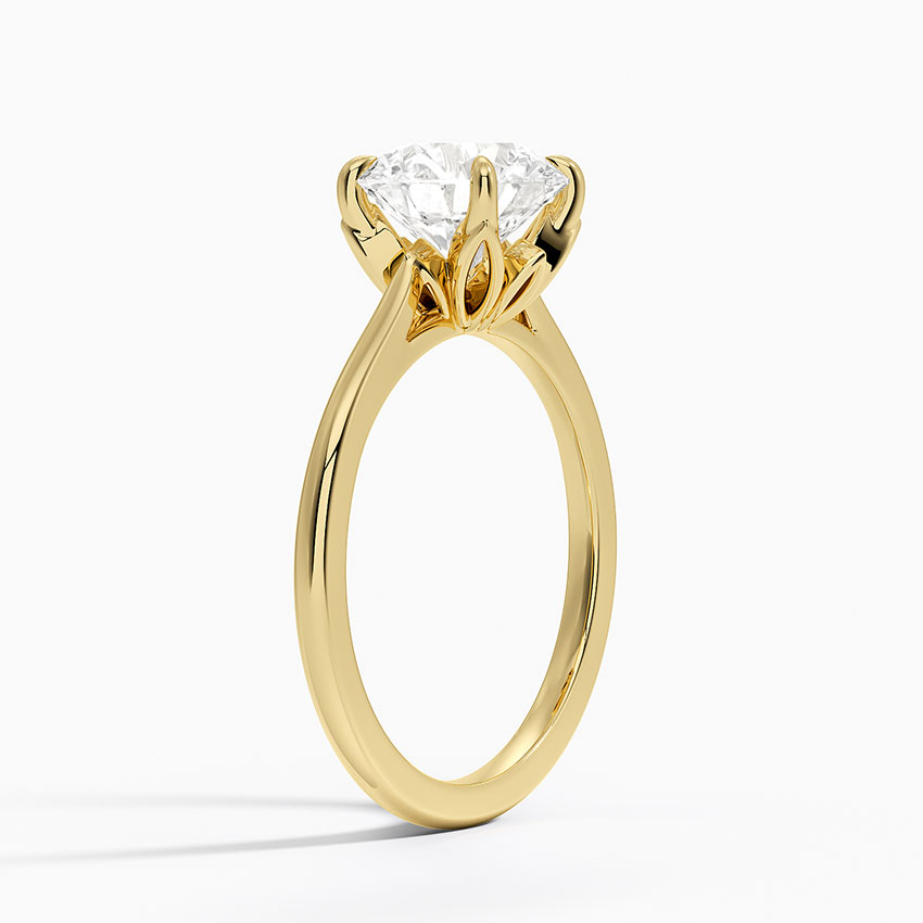 Round Cut Solitaire Diamond Engagement Ring, Classic 4 Prong Setting, Minimalist Proposal Ring