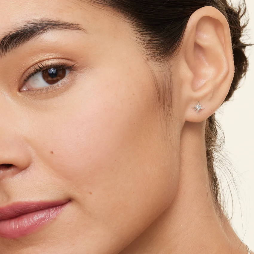 Diamond North Star Stud Earrings