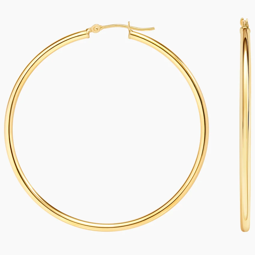 Classic Minimalist Hoop Earrings, Sleek Polished Gold Hoops for Everyday Wear