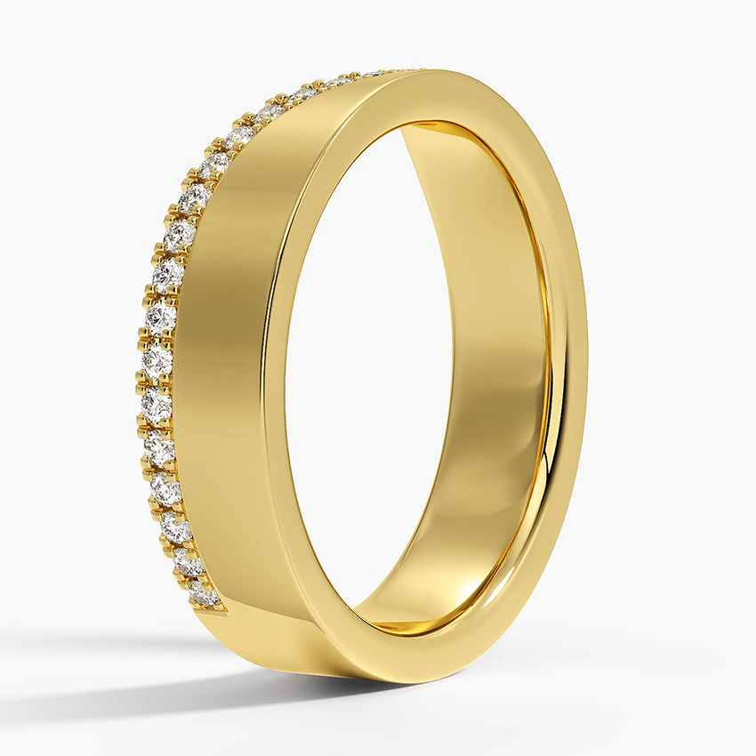 Chevron Diamond Wedding Band, V Shaped Diamond Ring, Curved Stackable Ring