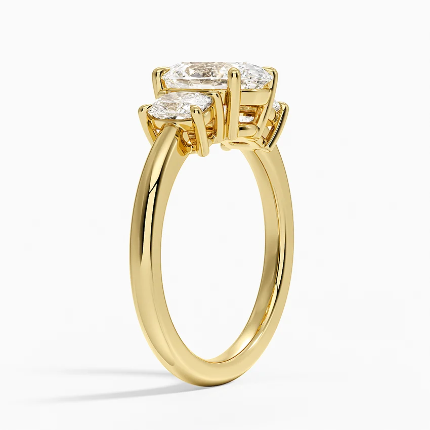 Oval Cut Three Stone Diamond Engagement Ring, 3 Stone Oval Diamond Ring, Solid Gold Ring