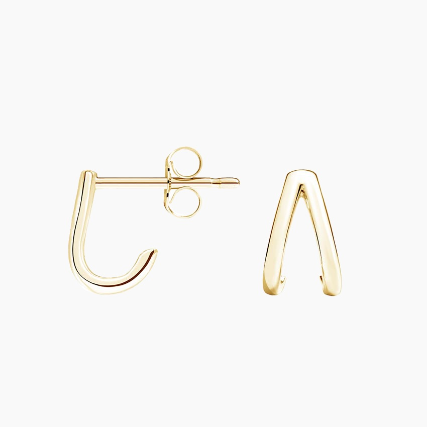 Minimalist Gold Open Hoop Stud Earrings