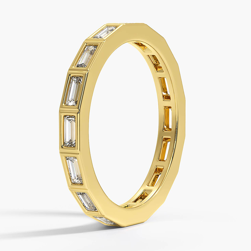 Baguette Diamond Eternity Ring, Full Eternity Band, Minimalist Stackable Wedding Band