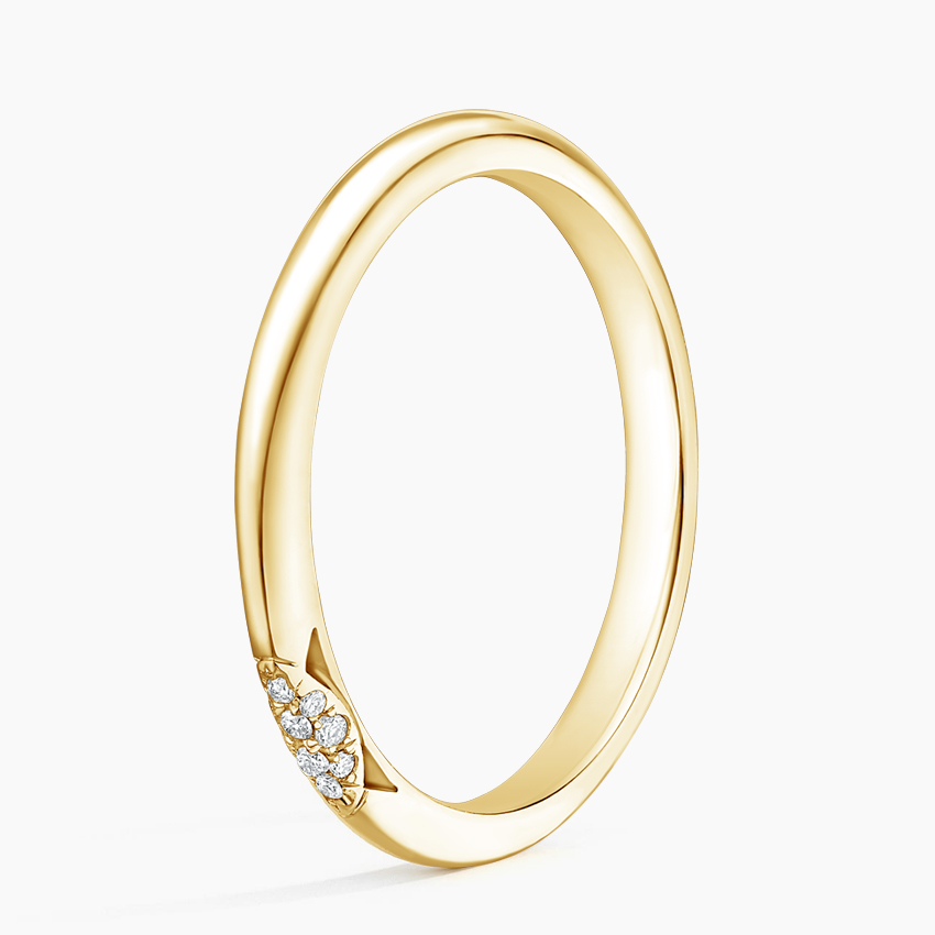 Minimalist Diamond Wedding Band Ring, Gold Stackable Ring, Dainty Diamond Band
