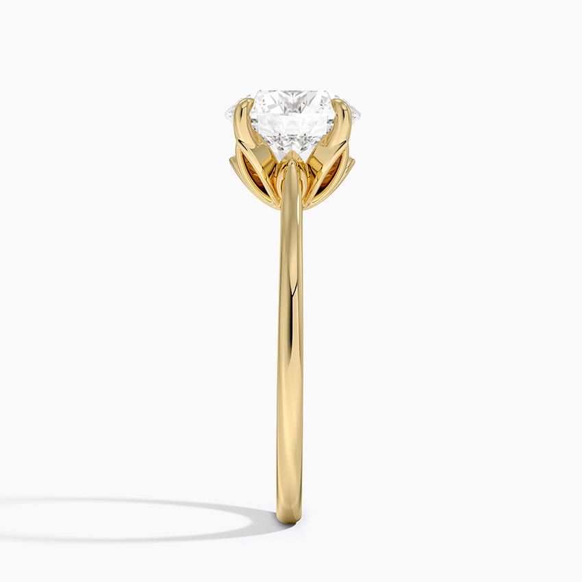 Round Cut Solitaire Diamond Engagement Ring, Classic 4 Prong Setting, Minimalist Proposal Ring