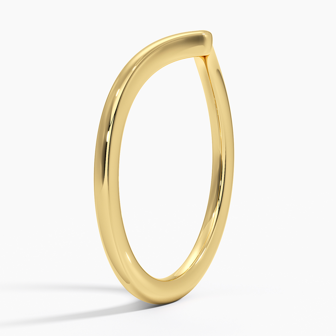 Minimal Chevron V Ring,  Curved Stacking Wedding Band, V Shape Gold Ring