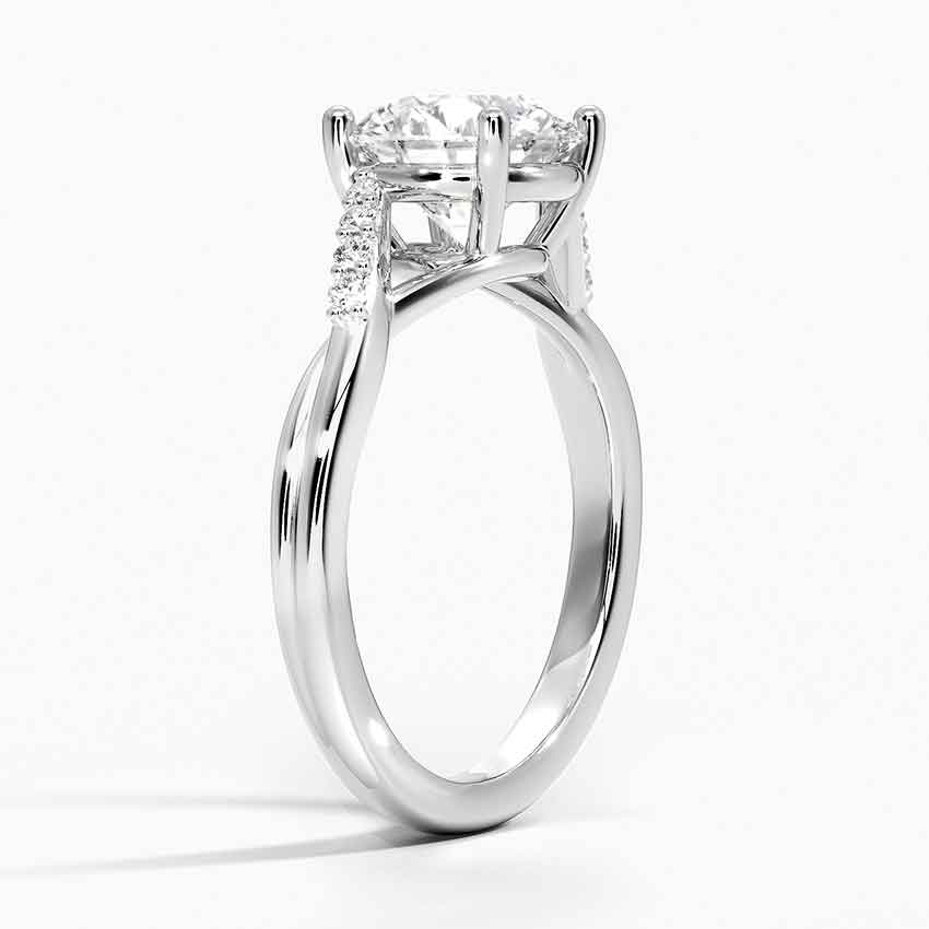 Twisted Split Shank Moissanite Engagement Ring, Round Cut Solitaire Diamond Ring, Promise Ring for Women
