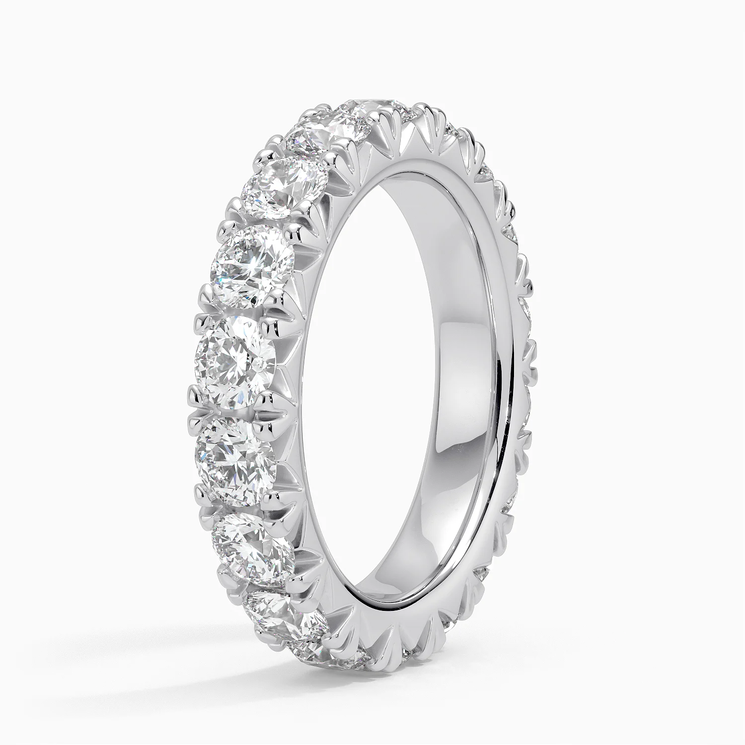 Round Cut Diamond Eternity Band, Full Eternity Wedding Ring, Anniversary Band
