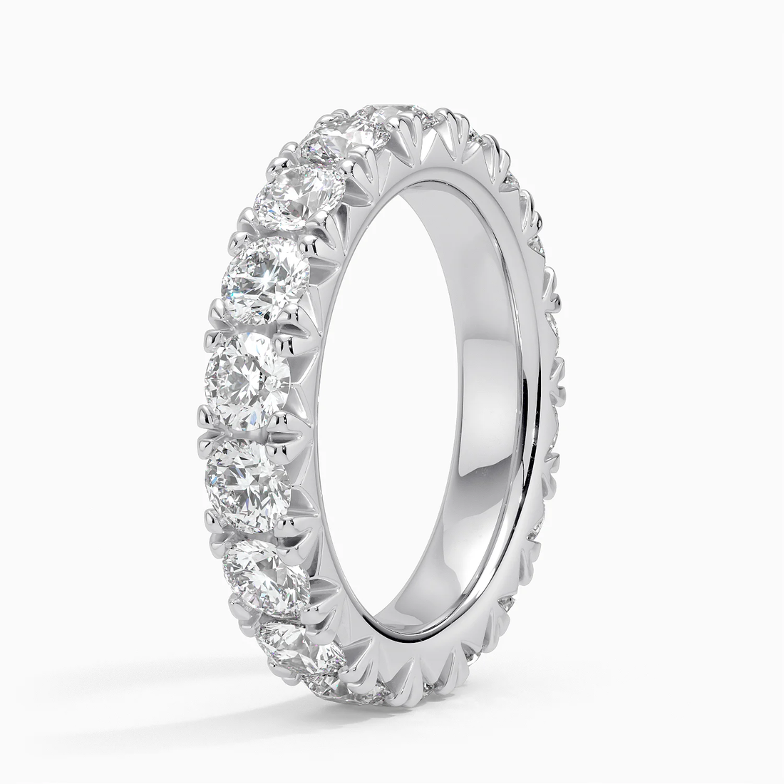 Round Cut Diamond Eternity Band, Full Eternity Wedding Ring, Anniversary Band